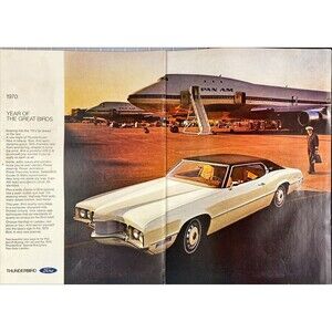 Ford Thunderbird "1970 Year of Great Birds" 2 Page Vintage Print Ad 1969